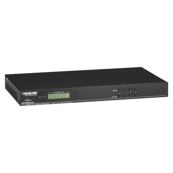 Black Box Video Matrix Switcher 4X4, Hdmi 2.0, 4K 60Hz 4:4:4, Hdr, Aud AVS-HDMI2-4X4